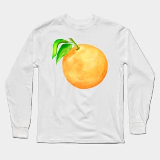 Orange with green leaves Long Sleeve T-Shirt